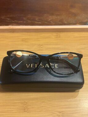 Versace VE3297D GB1 Square Eyeglasses 55mm Black / Demo Lens
